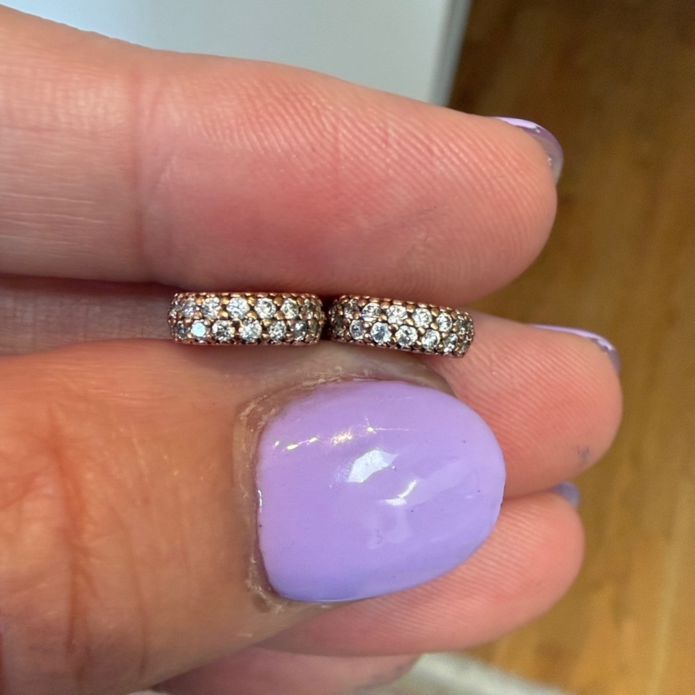 Pandora Yellow Gold Tone Pavé Rondelle Spacer Beads - Picture 4 of 4
